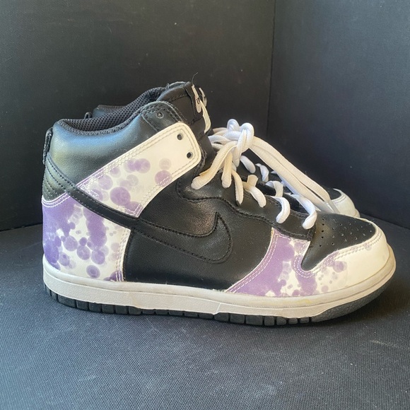 Nike Dunk High Black Grand Purple Patterned Sneakers 2009 Release EUC Women’s 6 - Picture 1 of 9